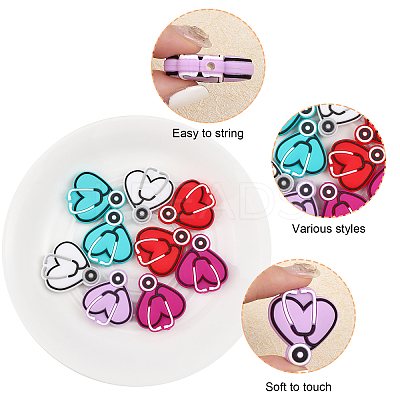 10Pcs 5 Colors Silicone Beads SIL-CA0001-93-1