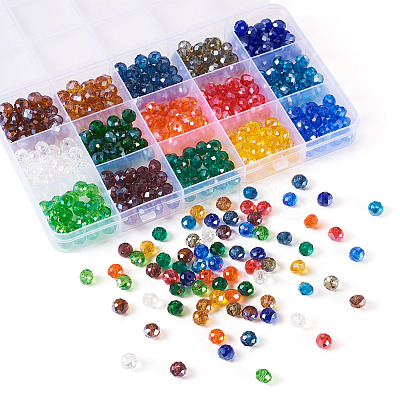 450Pcs 15 Colors Electroplate Glass Beads EGLA-TA0001-93-1
