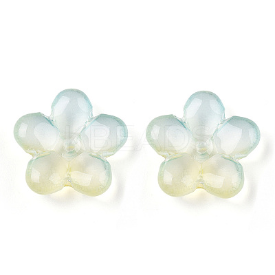 Two Tone Transparent Normal Glass Beads GLAA-T030-01-A02-1