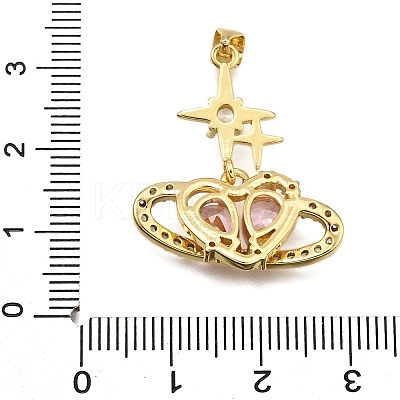 Brass Micro Pave Cubic Zirconia Pendants KK-K401-02B-G-1