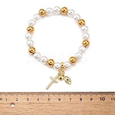 Brass Stretch Bracelets BJEW-C098-07A-1