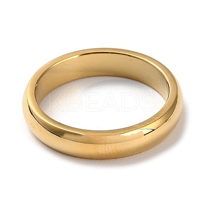 Ion Plating(IP) 304 Stainless Steel Simple Plain Band Finger Ring for Women Men RJEW-F152-03G-1