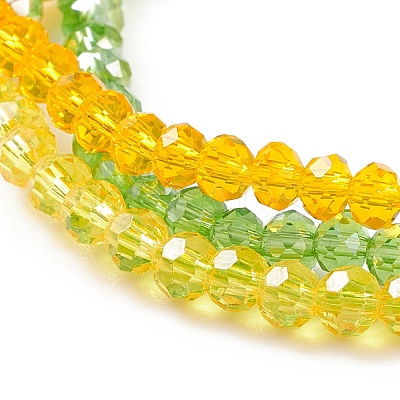 Round Glass Evil Eye Triple Layer Multi-strand Bracelet BJEW-JB08229-03-1