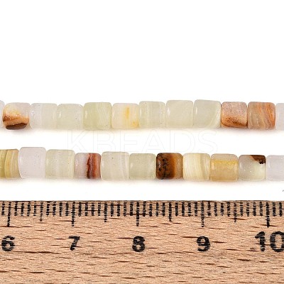 Natural Green Banded Calcite(Afghan Jade) Beads Strands G-T141-94B-1