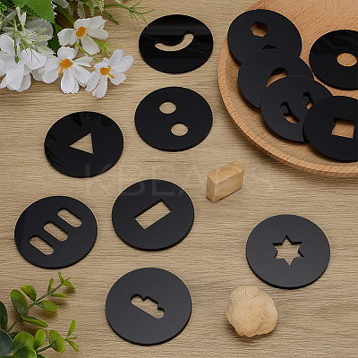 12Pcs Black Clay Acrylic Edge Template Set FIND-FG0004-80-1