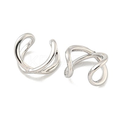 Rack Plating Brass Cuff Earrings for Women EJEW-C098-01P-1