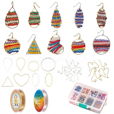 DIY Beads Geometry Drop Earring Making DIY-SZ0007-02-1