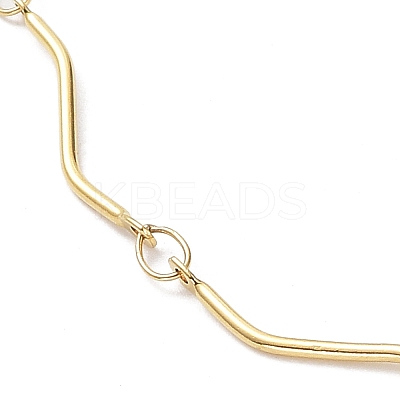 Ion Plating(IP) 304 Stainless Steel Twist Bar Link Chain Necklace NJEW-K249-11G-1