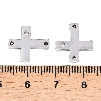 316 Surgical Stainless Steel Micro Pave Cubic Zirconia Links connectors STAS-K178-13P-1