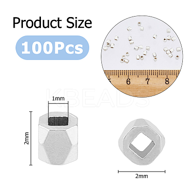 100Pcs Brass Spacer Beads KK-FI0001-02A-S-1