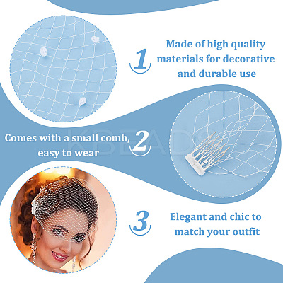 Nylon Fascinator Mesh Face Veil OHAR-WH0034-09A-02-1