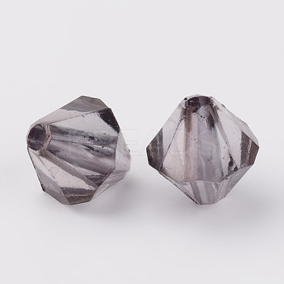 Faceted Bicone Transparent Acrylic Beads X-DBB4mm-60-1