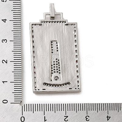 Brass Micro Pave Cubic Zirconia Pendants with Enamel KK-H458-01P-01-1