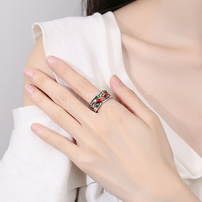 Retro Ethnic Style Brass Adjustable Cuff Rings FS-WG2D462-01-1