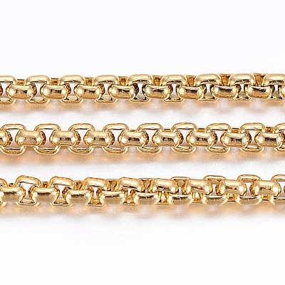 Ion Plating(IP) 304 Stainless Steel Venetian Chains/Box Chains CHS-H016-02G-10M-1