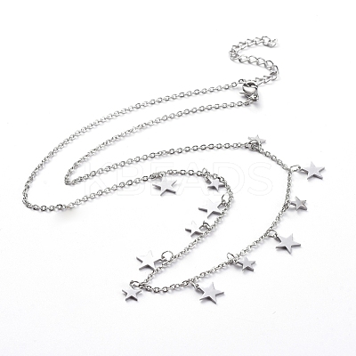 Non-Tarnish 304 Stainless Steel Pendant Bib Necklaces NJEW-G334-06P-1