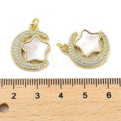 Brass Micro Pave Clear Cubic Zirconia Pendants KK-K365-16G-1