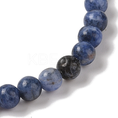 6mm Round Natural Sodalite Braided Bead Bracelets BJEW-C067-01A-03-1