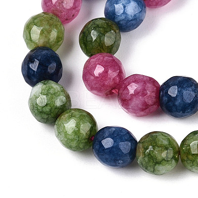 Dyed Natural White Jade Beads Strands G-T139-6mm-60-03-1