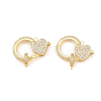 Brass Micro Pave Cubic Zirconia Lobster Claw Clasps KK-A161-02G-1