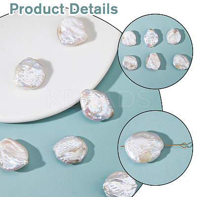 6Pcs Natural Baroque Keshi Pearl Beads FIND-FH0016-76-1