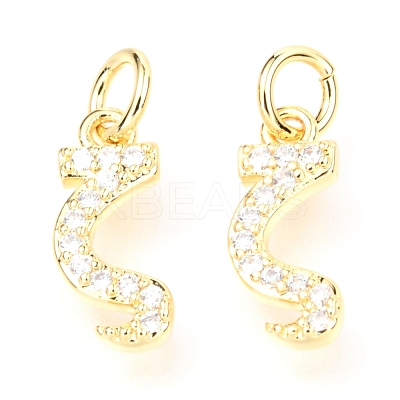 Brass Micro Pave Cubic Zirconia Charms ZIRC-O037-19G-1