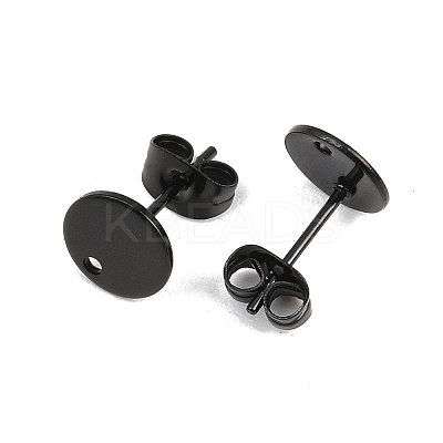 Ion Plating(IP) 304 Stainless Steel Stud Earring Findings STAS-P198-25-8mm-B-1