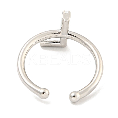 Rack Plating Brass Open Cuff Rings for Women RJEW-F162-01P-L-1
