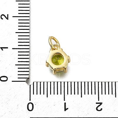 Brass Pave Cubic Zirconia Pendants KK-V002-23G-03-1