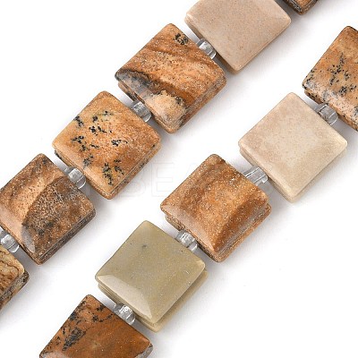 Natural Picture Jasper Beads Strands G-F802-B06-01-1