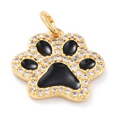 Real 18K Gold Plated Brass Micro Pave Cubic Zirconia Charms ZIRC-L100-085G-02-1