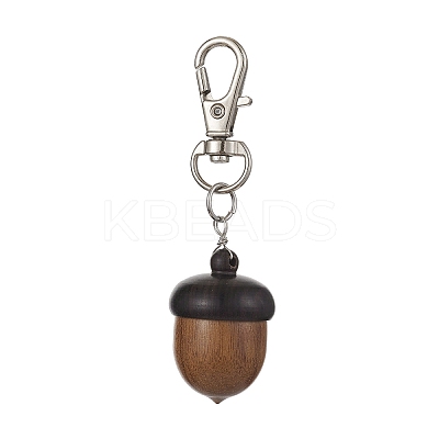 Acorns Disconnectable Wood Pendant Decoraiton HJEW-JM01386-1