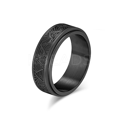Eye Pattern Stainless Steel Rotating Finger Ring PW-WG69410-14-1