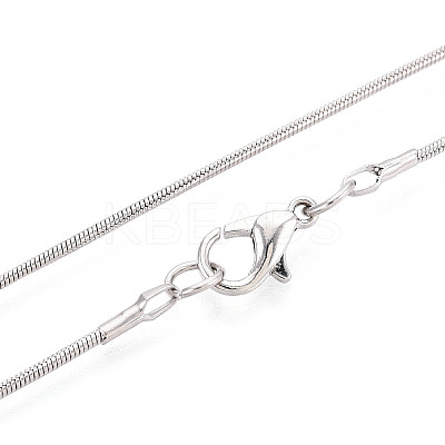 1MM Iron Round Snake Chain Necklaces NJEW-R171-01-A-1