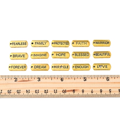 120Pcs Tibetan Style Alloy Rectangle Pendants FIND-FS0003-62-1