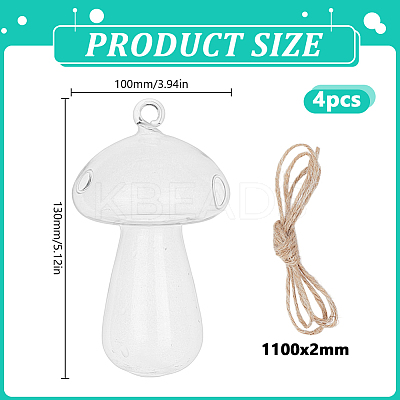 Glass Hanging Hydroponic Vases AJEW-WH0752-090A-1