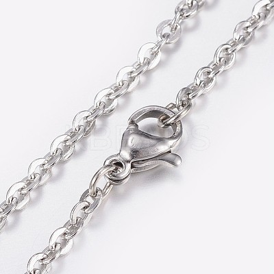 Non-Tarnish 304 Stainless Steel Cable Chain Necklaces NJEW-I205-17P-1