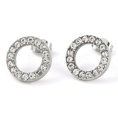 304 Stainless Steel Stud Earrings EJEW-C099-09P-02-1