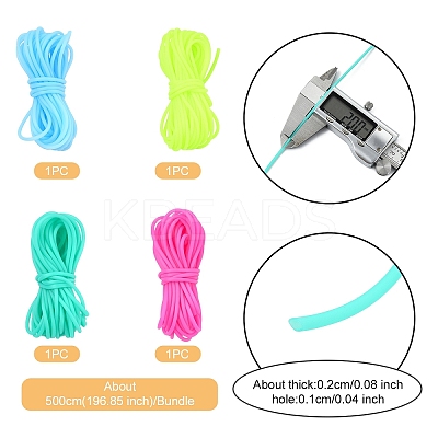 20M 4 Colors Hollow Pipe PVC Tubular Synthetic Rubber Cord RCOR-YW0001-06A-1