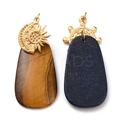 Natural Mixed Gemstone Pendants G-M400-01G-1
