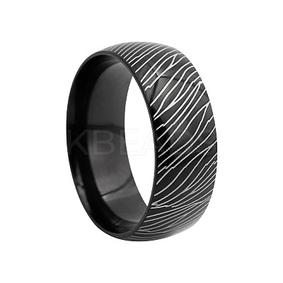 Stripe Pattern 201 Stainless Steel Finger Rings FS-WG7658E-01-1