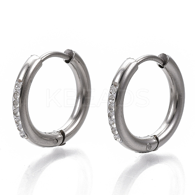 201 Stainless Steel Huggie Hoop Earrings STAS-S079-162C-1