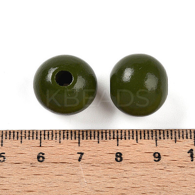 Painted Natural Wood Beads WOOD-A018-16mm-06-1