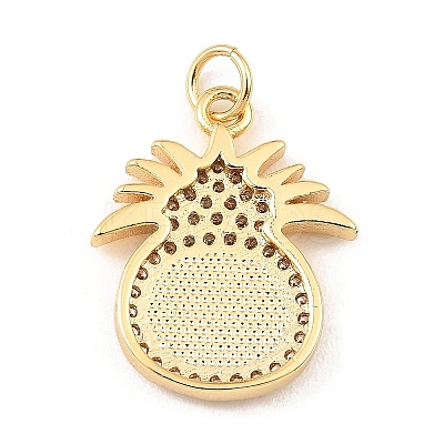 Brass Cubic Zirconia with Shell Pendants KK-K342-18G-1