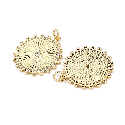 Brass Micro Pave Cubic Zirconia Pendants KK-K408-20G-1