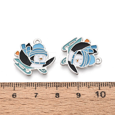 Rack Plating Alloy Enamel Penguin Pendants ENAM-T024-69A-P-1