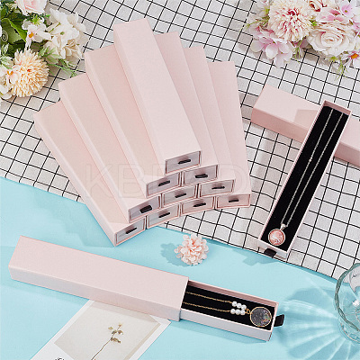 Rectangle Paper Necklace Storage Gift Drawer Case CON-WH0095-128A-1