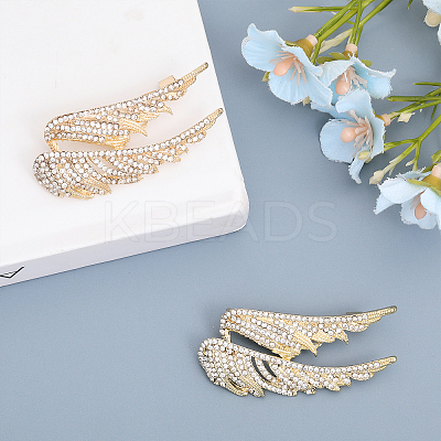 2PCS Crystal Rhinestone Wing Lapel Pin JEWB-CA0001-30G-1