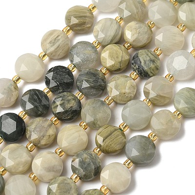 Natural Green Rutilated Quartz Beads Strands G-C116-A145-01-1