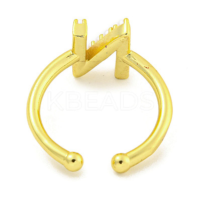 Rack Plating Brass Open Cuff Rings for Women RJEW-F162-01G-N-1